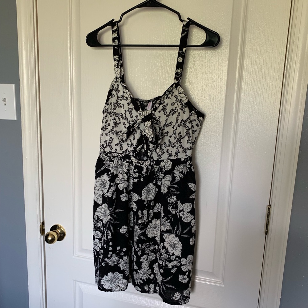 Black and white floral sundress